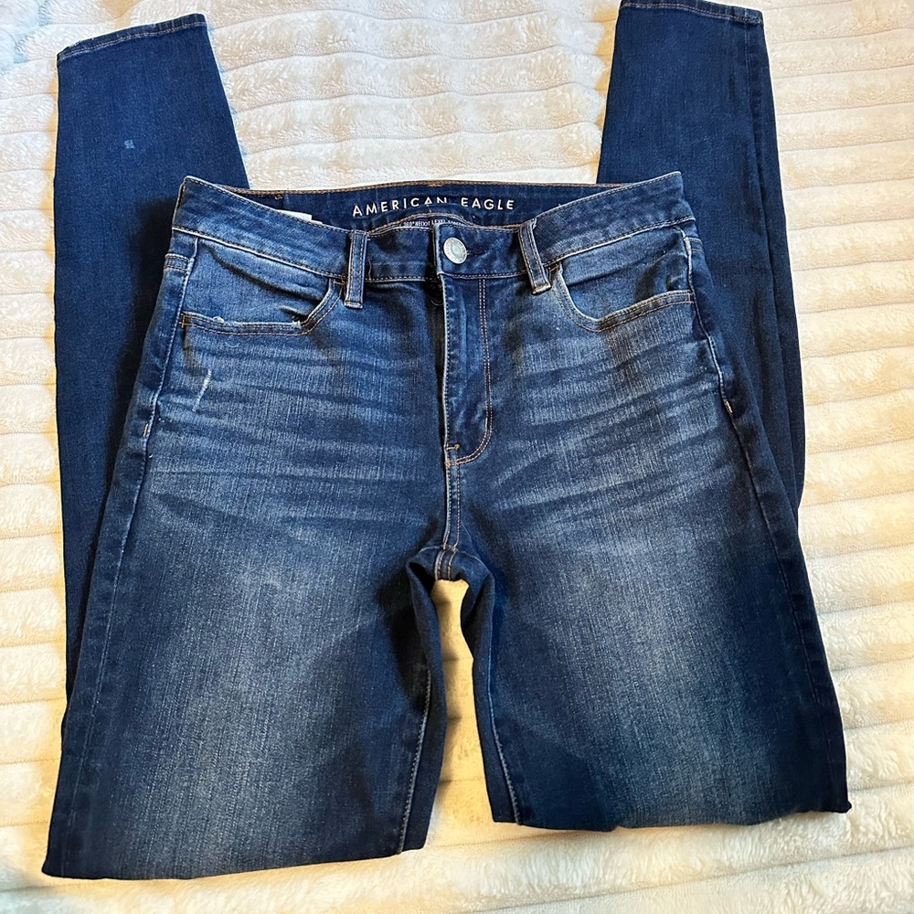 American Eagle 360 Stretch High Rise X-Long Ripped Women’s Skinny Jeans